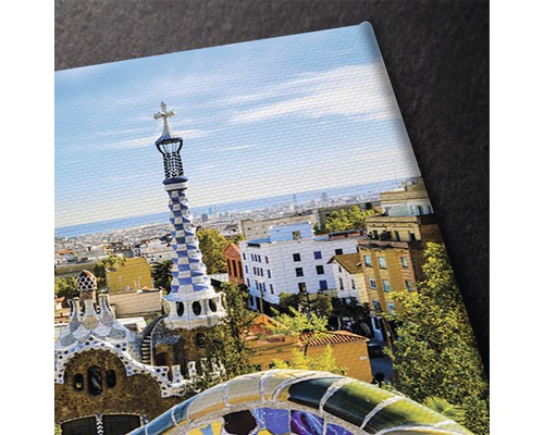 Imprimeu pe pânză cu vedere asupra orașului Barcelona