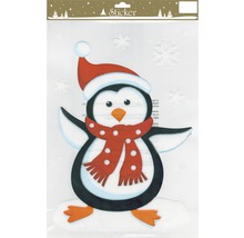 Autocolant de fereastră pinguin cu căciulă și fular