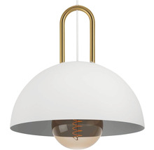 Lampa suspendată cu elemente metalice și un abajur