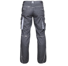 Pantaloni de lucru gri cu buzunare și benzi reflectorizante