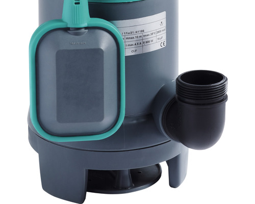 Prim-plan al unei pompe submersibile cu întrerupător cu flotor