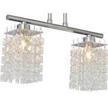 Lustră Kubo G9 2x40W, becuri halogen incluse, crom/cristale