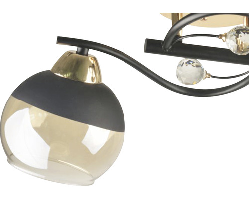 Lumină de plafon cu abajururi și globuri decorative de sticlă