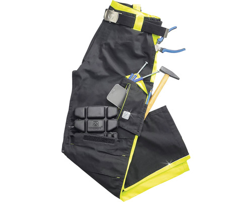Pantaloni de lucru negri cu scule și genunchiere