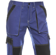 Pantaloni de lucru DCT Athos din bumbac albastru/negru, mărimea 52-thumb-2
