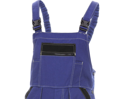 Salopetă de lucru albastră cu bretele și buzunare