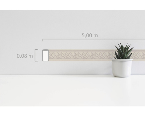 Tapetă cu model cu motiv meandru grecesc, lungime de 5,00 metri și înălțime de 0,08 metri