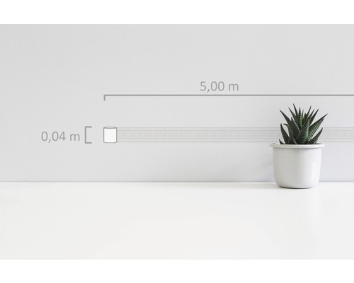 Bordură decorativă cu model meandru, lungime de 5 metri și lățime de 0.04 metri