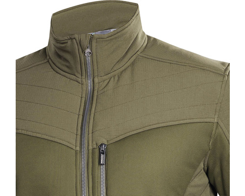 Vizualizare detaliată a unei jachete căptușite cu fermoar