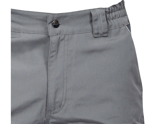 Vizualizare detaliată a pantalonilor gri cu închidere cu nasturi și curele pentru curea