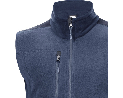 Vestă albastră din fleece cu fermoar complet și buzunar la piept