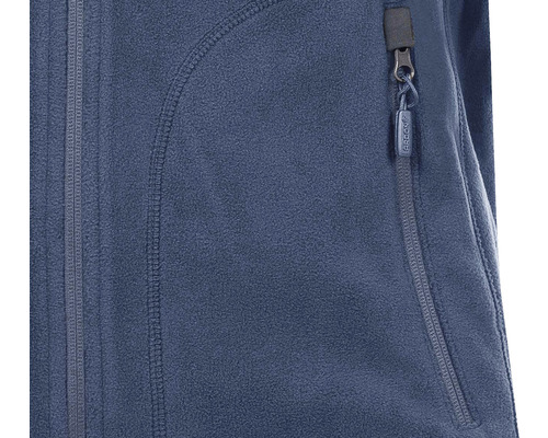 Prim-plan cu jachetă din lână cu buzunar cu fermoar