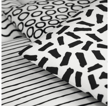 Panou decorativ tapițat Print alb/negru 30x30 cm, set 4 buc.