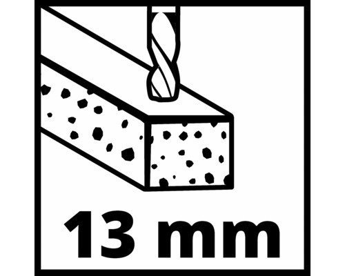 Simbol pentru găurire în beton până la un diametru de 13 milimetri.