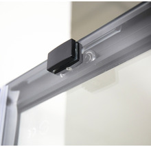 Ușă duș culisantă Sanotechnik Elite Black 98-102x195 cm sticlă transparentă profil negru mat-thumb-3