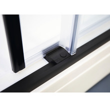 Ușă duș culisantă Sanotechnik Elite Black 98-102x195 cm sticlă transparentă profil negru mat-thumb-5