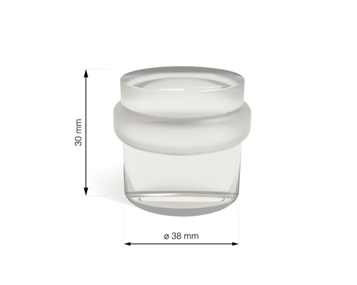 Oprire ușă din plastic transparent cu diametrul de 38 milimetri și înălțimea de 30 milimetri