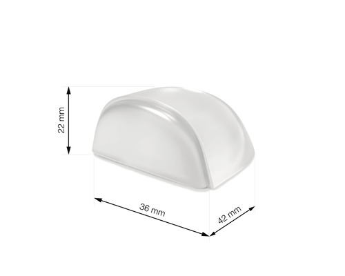 Opritor de ușă transparent unic cu dimensiunile 36 mm x 42 mm x 22 mm