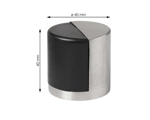 Opriitor de ușă din oțel inoxidabil și cauciuc, diametru 40 milimetri