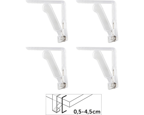 Patru cleme de masă din plastic