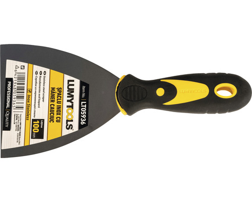 Șpaclu Lumytools cu lamă din oțel inoxidabil și mâner din cauciuc