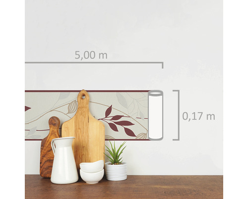 Bordură decorativă cu frunze, lungime 5,00 m, înălțime 0,17 m