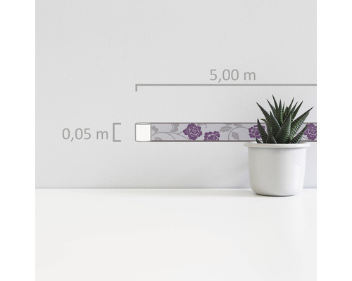 Bordură cu model floral, lungime 5,00 metri și lățime 0,05 metri