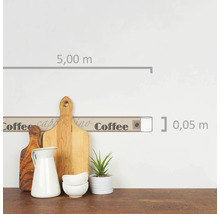 Autocolant decorativ de perete bordură cu motiv de cafea pentru bucătărie, lungime 5,00 m