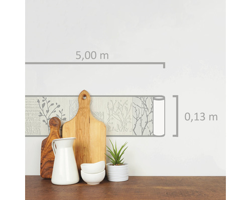 Bordură cu model floral, lungime rolă 5,00 metri, înălțime rolă 0,13 metri