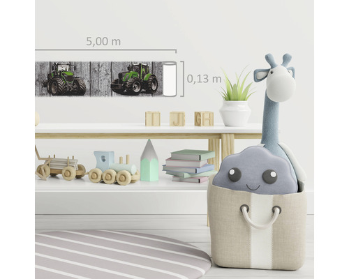 Chenar de perete cu motive de tractor în camera copilului, lungime 5,00 metri, înălțime 0,13 metri