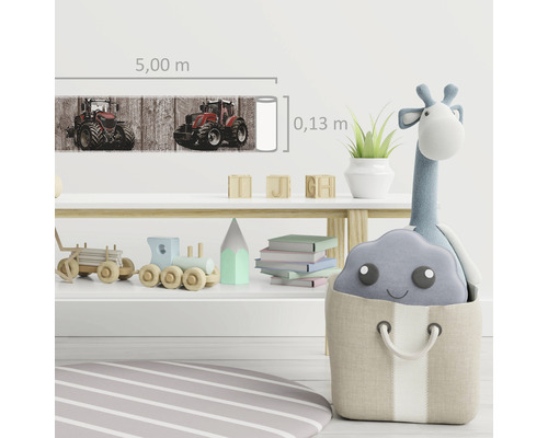 Bordură de perete cu motive de tractor în camera copiilor, lungime cinci metri, înălțime 0,13 metri