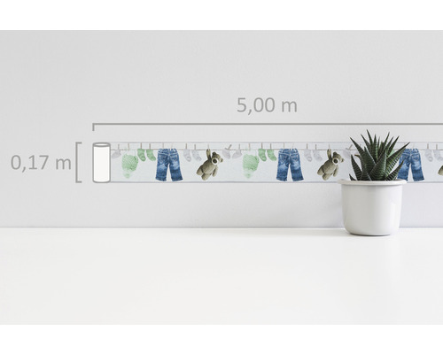 Chenar cu model de linie de rufe, lungime de 5,00 m și lățime de 0,17 m