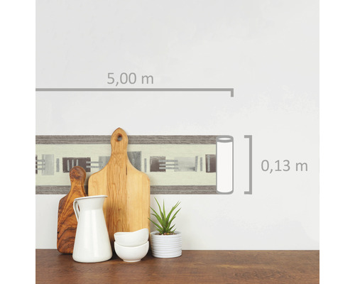 Bordură cu model geometric, lungime 5,00 metri, lățime 0,13 metri