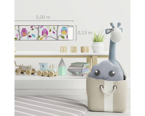 Tapetă pentru copii cu design de bufniță, lungime de 5,00 metri și lățime de 0,13 metri