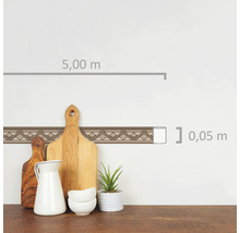 Bordură decorativă autoadezivă 93691-1 Only Borders model grafic maro 5 m x 5 cm