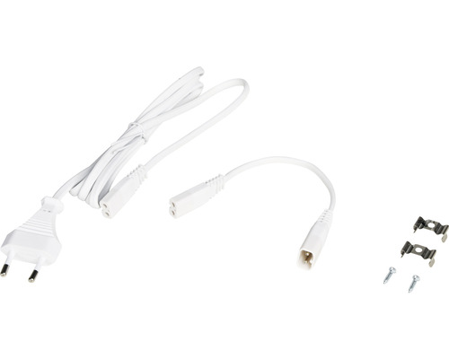 Cablu de alimentare cu ștecher, conector și suporturi de montaj