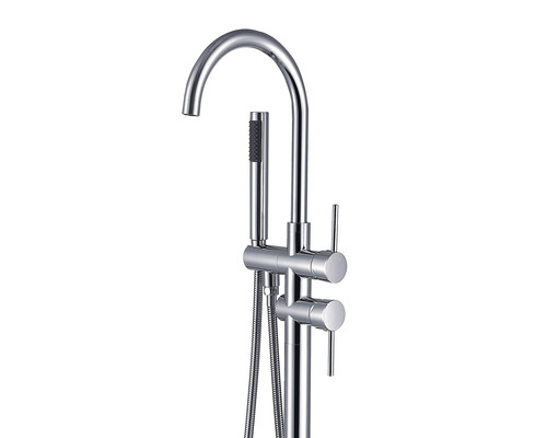 Baterie de cadă freestanding cu duș de mână și două mânere