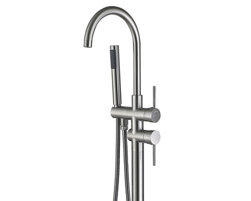 Baterie de baie freestanding din metal cu duș de mână