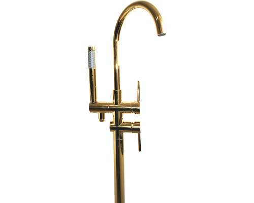 Baterie de cadă aurie cu duș de mână
