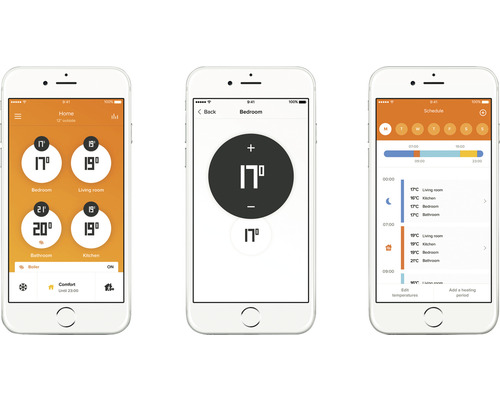 Aplicație Smart Home pe un smartphone pentru controlul temperaturii camerei
