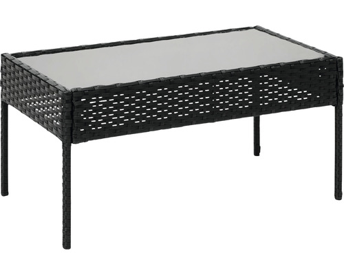 Măsuță de grădină din poliratan cu blat de sticlă