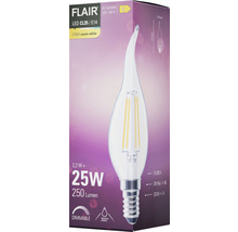 Bec LED variabil Flair E14 2,2W 250 lumeni, glob clar lumânare decorativă, lumină caldă