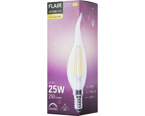 Ambalaj lampă LED Flair CL35/E14 cu 2,2 wați și 250 lumeni