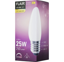 Bec LED variabil Flair E27 2,2W 250 lumeni, glob mat lumânare, lumină caldă