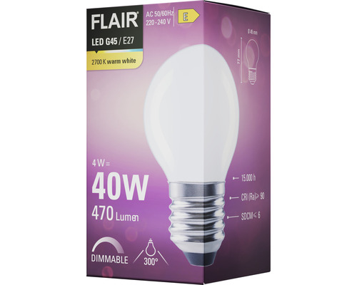 Ambalaj pentru un bec LED Flair G45 E27 cu putere de 4 wați