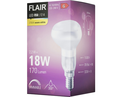 Bec FLAIR LED R50 E14 în ambalajul produsului