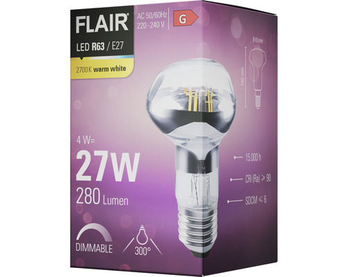 Bec FLAIR LED R63 E27 în ambalaj