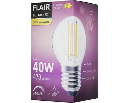 Bec LED Flair G45 E27 4 wați echivalent cu 40 wați