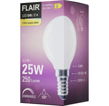 Bec LED variabil Flair E14 2,2W 250 lumeni, glob mat G45, lumină caldă