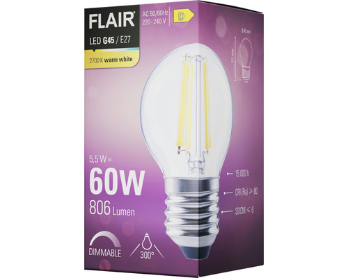Ambalaj bec LED dimabil Flair G45 E27